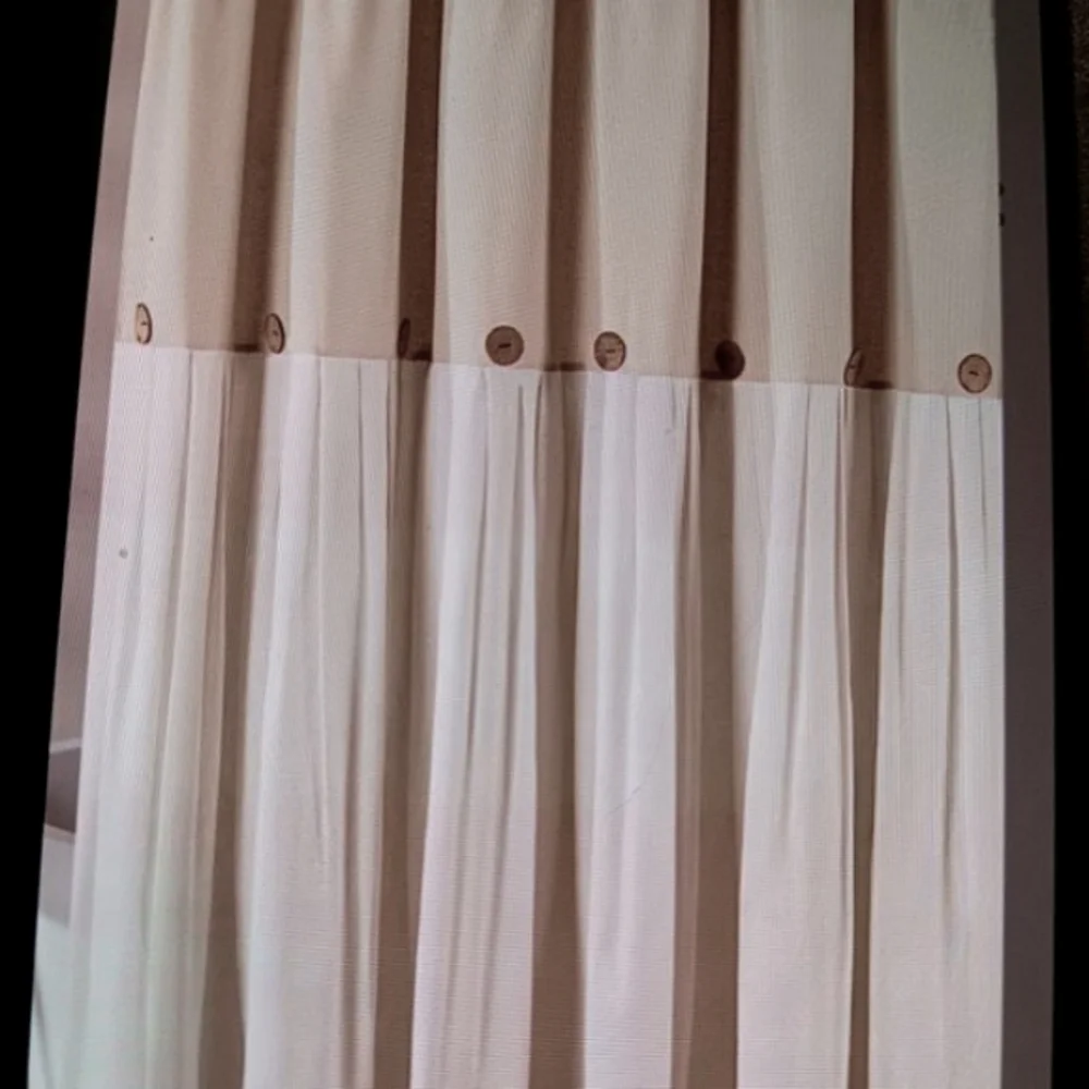 LUSH DECOR SHOWER CURTAIN BLEND LINEN BUTTON